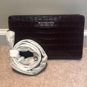 Michael Kors Large Crossbody Clutch Damson